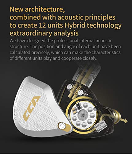 Image of CCA C12 in Ear Monitor Headphones 5BA 1DD Hybrid HiFi Gaming IEM Earphones Noise Isolating Stereo Wired Earbuds for Musicians Audiophile Singers DJ(with mic)