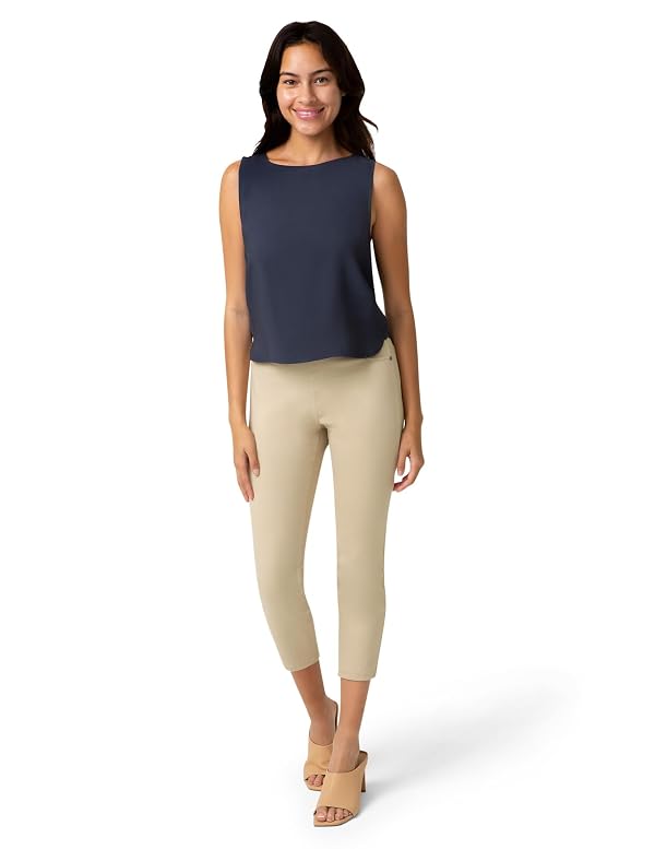 HUE Women's Ultra Soft High Waist Denim Capri Leggings, White Pepper, Small by HUE - Used condition - Image 6