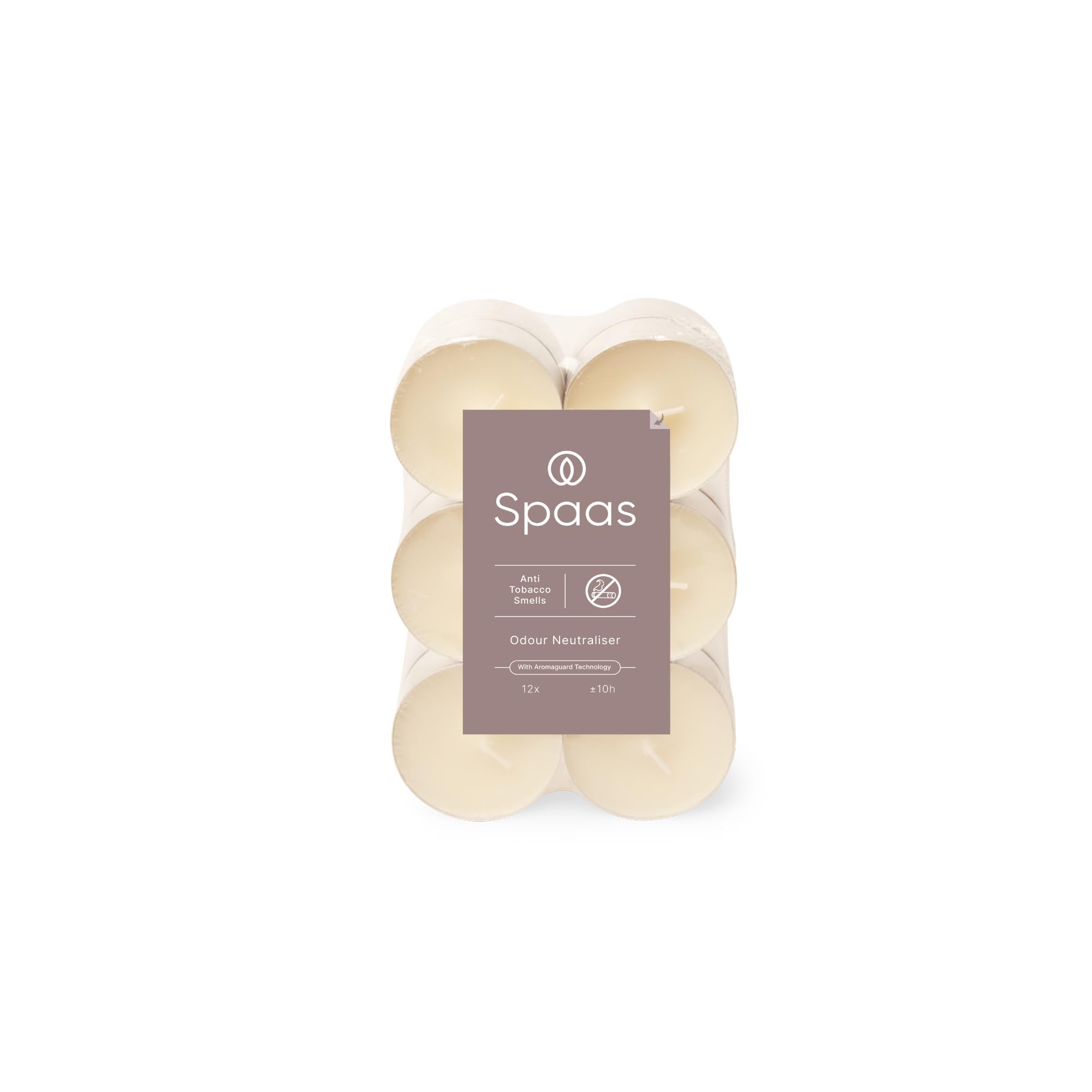 Spaas 12 Velas antitabaco, ± 10 Horas, Marfil, 58 mm de Profundidad x 24 mm de Alto