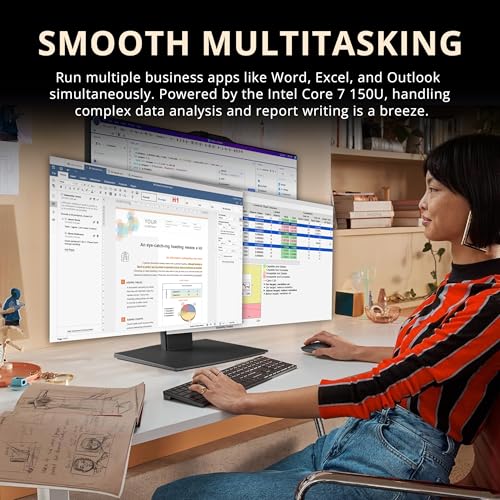 Image of msi Modern 23.8 inch FHD All-in-One Touchscreen Desktop, Intel Core 7-150U, 32GB DDR5, 1TB SSD+1TB HDD, Intel Graphics, Webcam, Wireless Keyboard & Mouse, Windows 11 Pro, Black, 1TB Docking Station Set