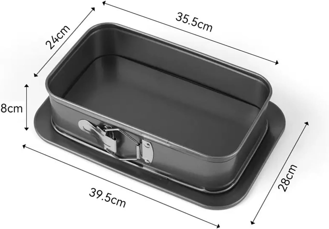 4 styles Cheesecake Baking Pan Metal Square/Rectangular Baking Leak-Proof Baking Pan Easy To Clean Non-Stick Home Baking Mold(Rectangle 35.5cm)