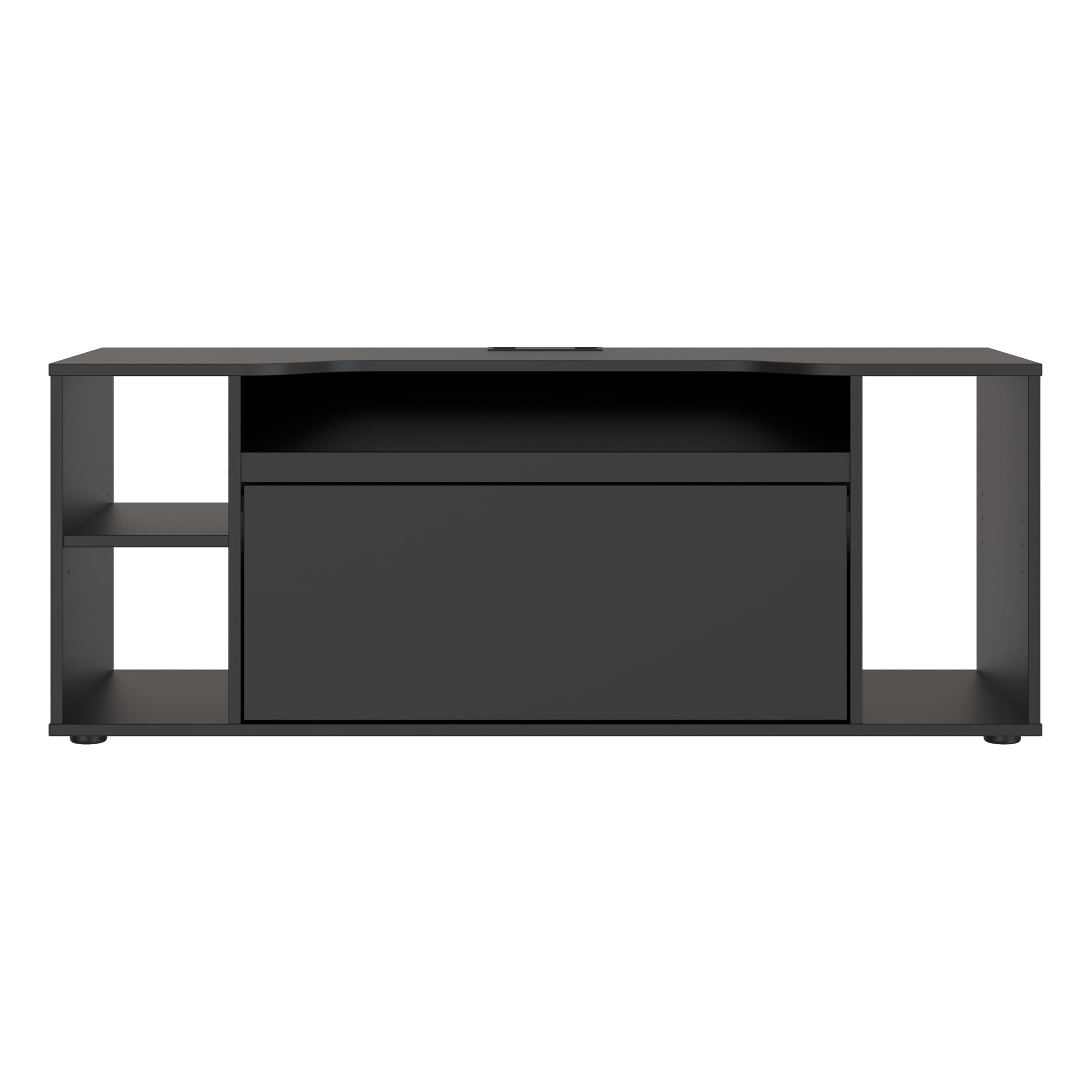 Forte TEZAUR TV-Schrank 120, moderner TV Schrank, hängend, Schwebeoptik, Beleuchtung, Wohnzimmer, Jugendzimmer, Holzwerkstoff, Schwarz, 120 cm breit x 45 cm hoch x 42 cm tief