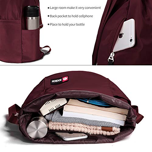 Image of ZOORON Waterproof Drawstring Gym Backpack Bag for Men & Women, Sport Gym Sack Mini Travel Daypack