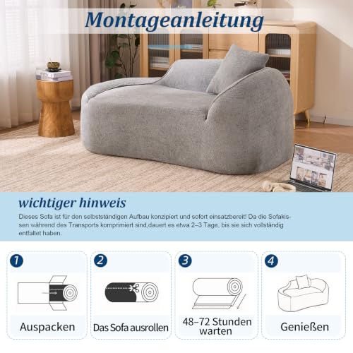 Sofá de compresión chaise longue arco con asiento profundo de chenilla 6