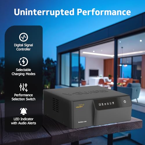 Image of V-Guard Inverter & Battery Combo (Aviolux 1100 Inverter, VT 160 P (152Ah Tall Tubular Battery)) for Home, Office & Shops