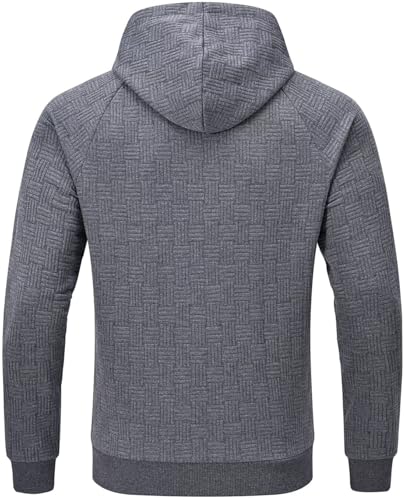 Tyhengta Mens Hoodies Pullover Geometric Texture Casual Hooded Sweatshirts with Kanga Pocket2