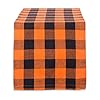 DII Buffalo Check Collection, Classic Farmhouse Table Runner, 14x108, Orange & Black