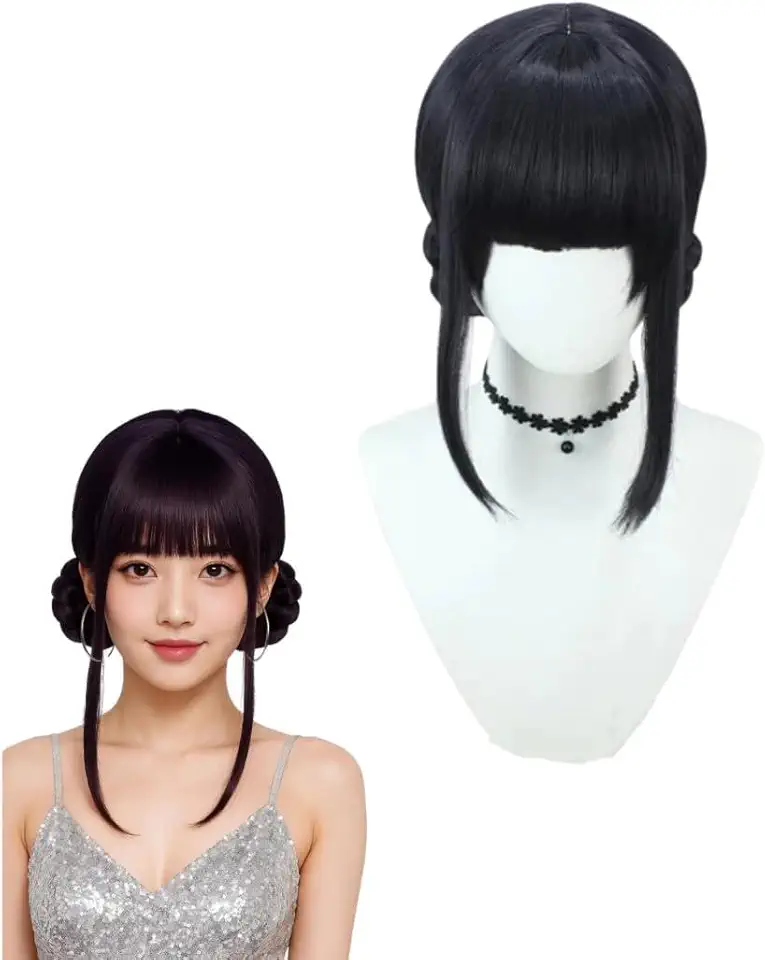 Peruca Cosplay K-Pop Feminina Preta Curta Zoey Estilo Coreano para Eventos e Fotos
