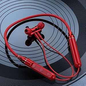 adspow Bluetooth Kopfhörer,Bluetooth Kopfhörer Sport,In Ear Headset mit Mikrofon Nackenbügel,IPX5 Wasserdichter nackenbügel kopfhörer für Fitness-Sport-Workout,Rot