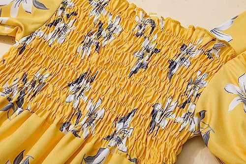 Bavader Girls Romper Size 6 One Piece Girls' Jumpsuits & Rompers Short Sleeve Girls Jumpsuit Ruffle Rompers For Girls Smocked Casual Jumpsuit For Girls Clothes Size 7 Flower Print #TOP7