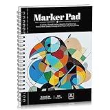 50 Sheets Marker Paper Pad, 5.8×8.3 Inch Bleedproof Art Sketch Pad, 73lb/120gsm Drawing Paper Spiral Sketch Book, Painting Coloring Alcohol Marker Paper for Beginners, Artists, Gift