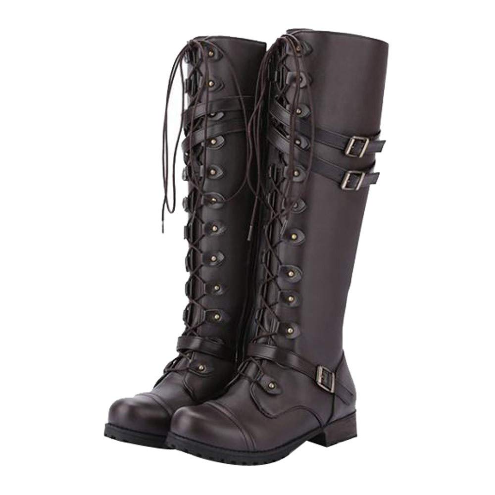 Bottes de combat Steampk gothique rétro punk pour femme