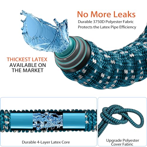 50 ft Expandable Garden Hose - All New 2026 Retractable Water Hose with 3/4" Solid Brass Fittings, Extra Strength Fabric - Flexible Expanding Hose with 10 Pattern Spray Nozzle by Ruloyiu - Used condition - Image 3