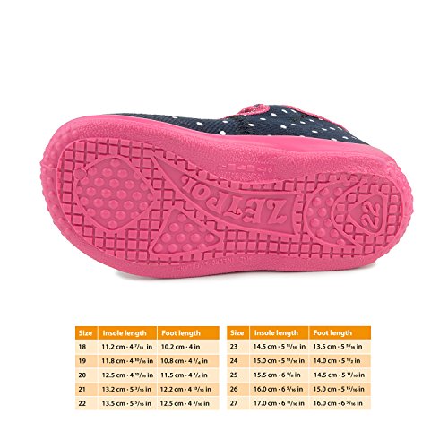Marlena 1451 Polka Dots Navy Blue Pink Hook-and-Loop Toddler Girls' Natural Canvas Mary Jane Flat3