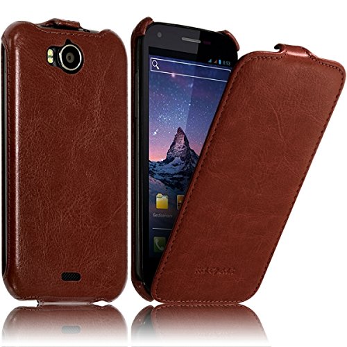 Seluxion - Housse Coque Etui pour Wiko Cink Peax/Peax 2 Couleur Marron