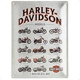 Nostalgic-Art Retro Blechschild, 30 x 40 cm, Harley-Davidson – Model Chart – Geschenk-Idee für Biker, Original Lizenzprodukt (OLP), aus Metall, Vintage Design, Blechschilder Sprüche