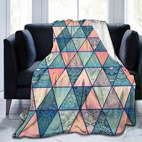 Abucaky Mandala Fleece Throw Blanket Ultra Soft Cozy Decorative Flannel Blanket All Season For Home Couch Bed Chair Travel 50X40In #TOP19