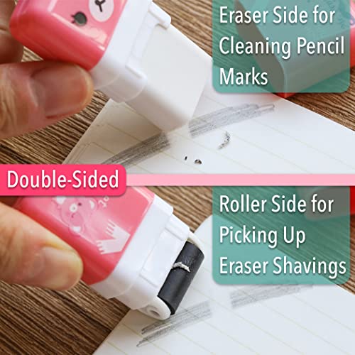 Mr. Pen Erasers for Kids, 6 Pack, Eraser with Cover and Roller, School