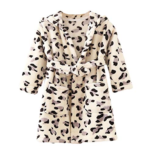 YOLIA Boys Girls Robes Kids Hooded Sleepwear Soft Fleece Bathrobes Cute Housecoat Gowns
