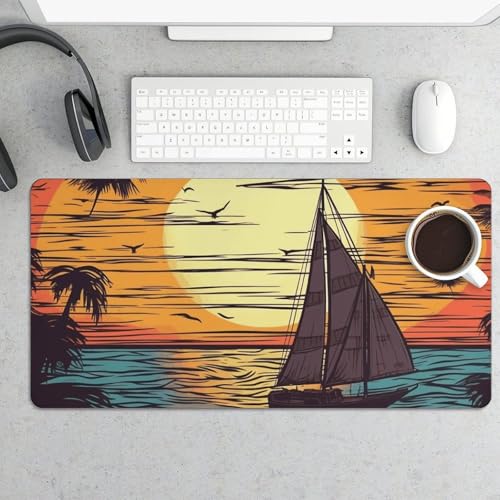 Protector de escritorio Sunset y Velero 30x60 cm no deslizable miniatura 5