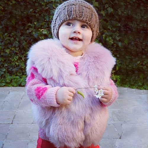 Kid Baby Girl Faux Furry Waistcoat Thick Coat Warm Fall Winter Plush Vest Pocket Outerwear Tops 3 to 8T2