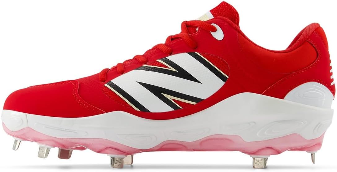 New Balance Men's Fresh Foam X 3000 V7 Baseball Shoe, Team Red/White, 11.5 M