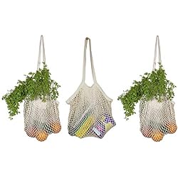 Cotton Mesh Onion Storage Bags - 100% Cotton, Reusable, and Washable Mesh Grocery Bags for Storing Garlic and Root Vegetables