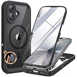 Miracase Magnetic Case for iPhone 17 Case, [Bubble Free] Built-in Glass Screen Protector+ [New Camera Control Button], Full Body Bumper Compatible with MagSafe, Drop Proof 17 Cover,6.3-inch (Black)