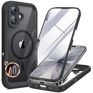 Miracase Magnetic Case for iPhone 17 Case, [Bubble Free] Built-in Glass Screen Protector+ [New Camera Control Button], Full Body Bumper Compatible with MagSafe, Drop Proof 17 Cover,6.3-inch (Black)