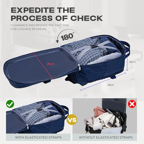 VMIKIV Zaino 40x30x20 per Zaino Ryanair 40x20x25 Zaino da Viaggio Aereo Bagaglio a Mano per Wizz Air Borsa Donna Uomo per Vueling Aereo Zaini da Viaggio Antifurto Piccolo Borsone da Cabina per Scuola