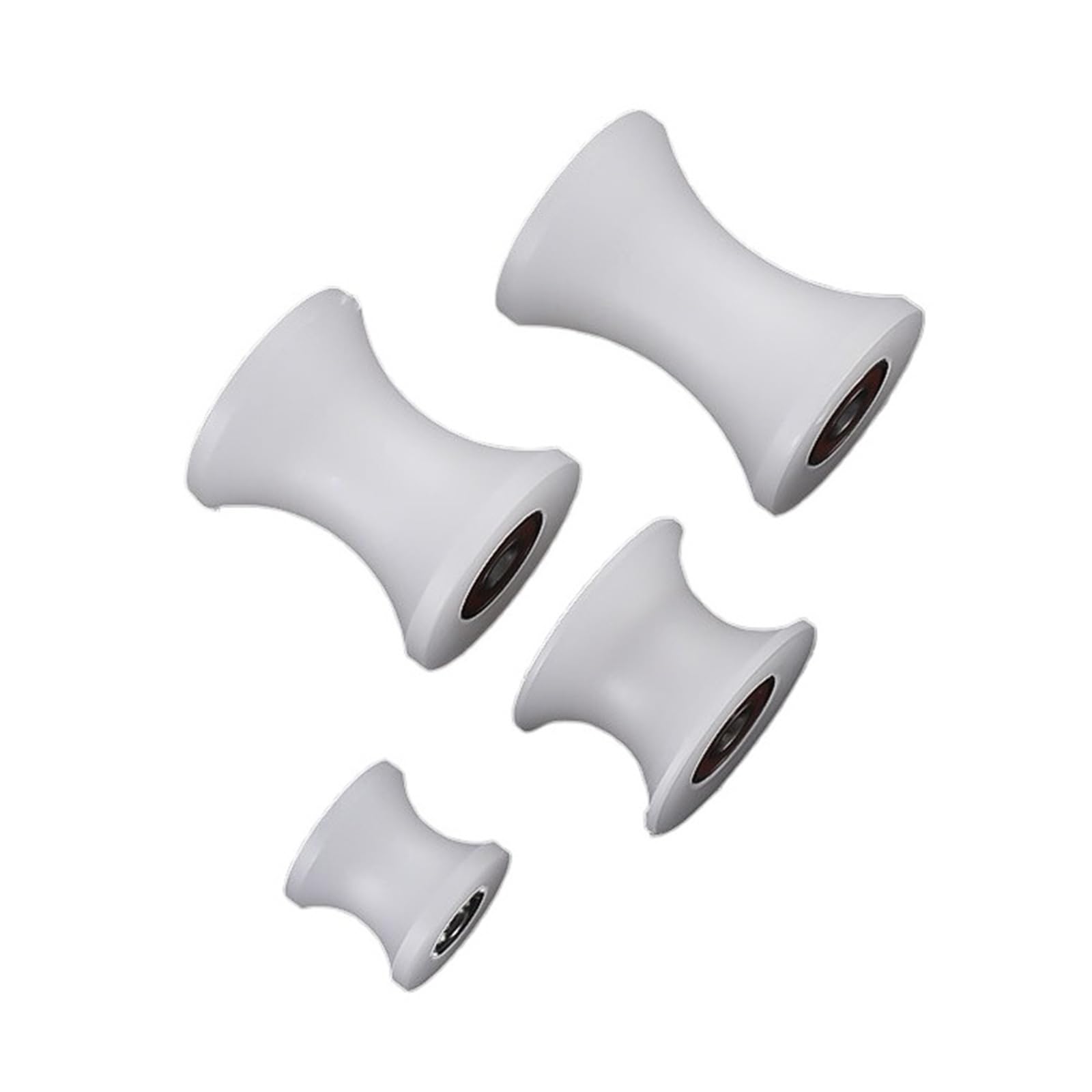 Rullo con cuscinetto a sfere con scanalatura a U, 6-12 x 25-60 x 25-120 mm Ruota guida puleggia in nylon, Sostituzione ruota cingolo, Confezione da 1(12 * 60 * 120(Groove width 100mm))