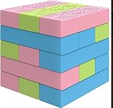 Jenga Mini Spring, Tiny Towers Stacking Block Game, Colorful Pink Blue Green Blocks, Ages 6+