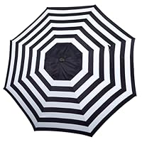 Blissun 9ft Patio Umbrella Replacement Canopy, Market Umbrella Top, Outdoor Table Umbrella Canopy for 8 Ribs, Canopy Only (Black & White Stripe)