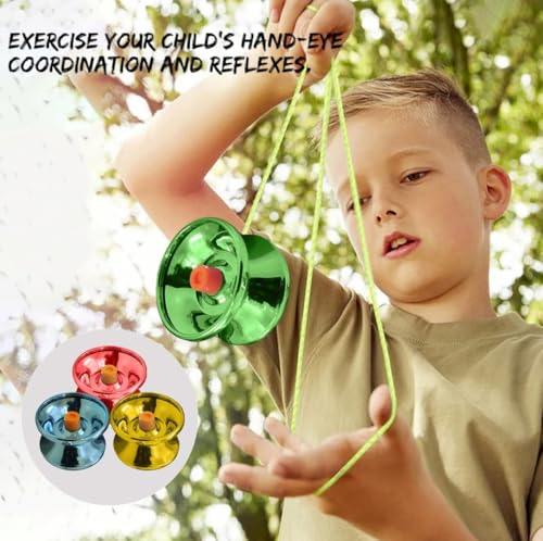 Image of Fine Quality High Gloss High Speed YoYo Spinner Toy for Kids | Metal YoYo for Men | 1M Long String | Diameter 5.5 | Height 3.5 CM | Color As Per Stock (Pack of 1)