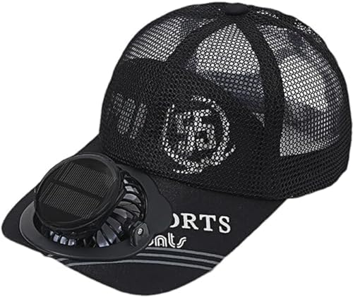 NALACAL Solar Fan Hat - Sun Visor With Adjustable Baseball Cap, USB Charging, 2 Speeds, Wide Brim Beach Visor - Upgraded Trucker Hat