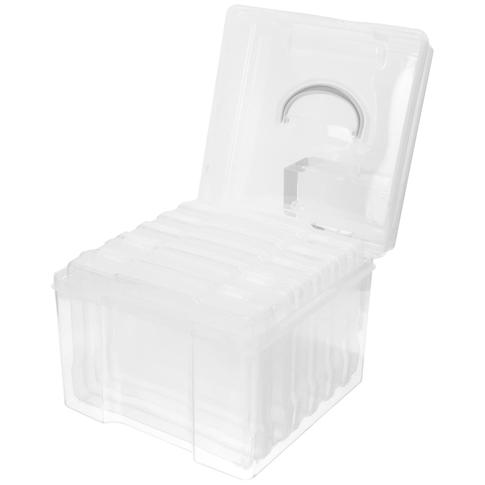 Cabilock Craft Storage Photo Storage Box Large Photo Case Photo Organizer Photo Keeper Cards Storage Case Plastic Art Craft Electronic Component Case for Photo Stickers Cards 5x7 inches Guitar Picks