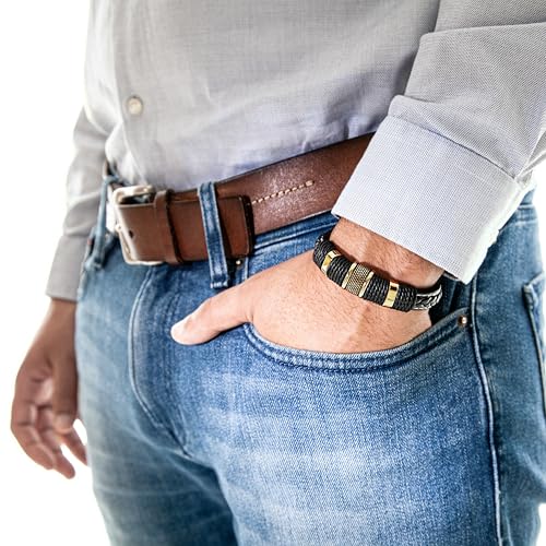 Image of SERASAR Premium Leather Bracelet Men | Stainless Steel Magnetic Clasp | Three Colors | Jewelry Box Included