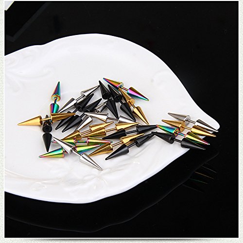 Punk Rock Earrings Double Side Spike Rivet Stud Earrings Stainless Steel Ear Studs Accessories4
