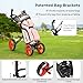 ULTIMATE 4 Wheel Golf Push Cart, Folding Golf Walking Cart w/Elastic Straps, Umbrella&Cup Holder, Scoreboard Storage, Lightweight Golf Trolley Cart w/Height Adjustable Handle&Foot Brake (Red)