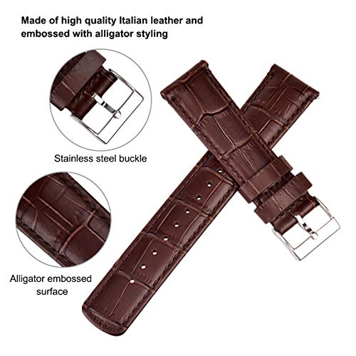 Image of Ritche Christmas Gift Quick Release Leather Watch Bands Genuine Leather Watch Strap for Samsung Galaxy Watch 6 Band Classic 43mm 47mm 40mm 44mm 18mm, 20mm or 22mm for Men and Women, White Elephant Gifts, Stocking Stuffers for Men