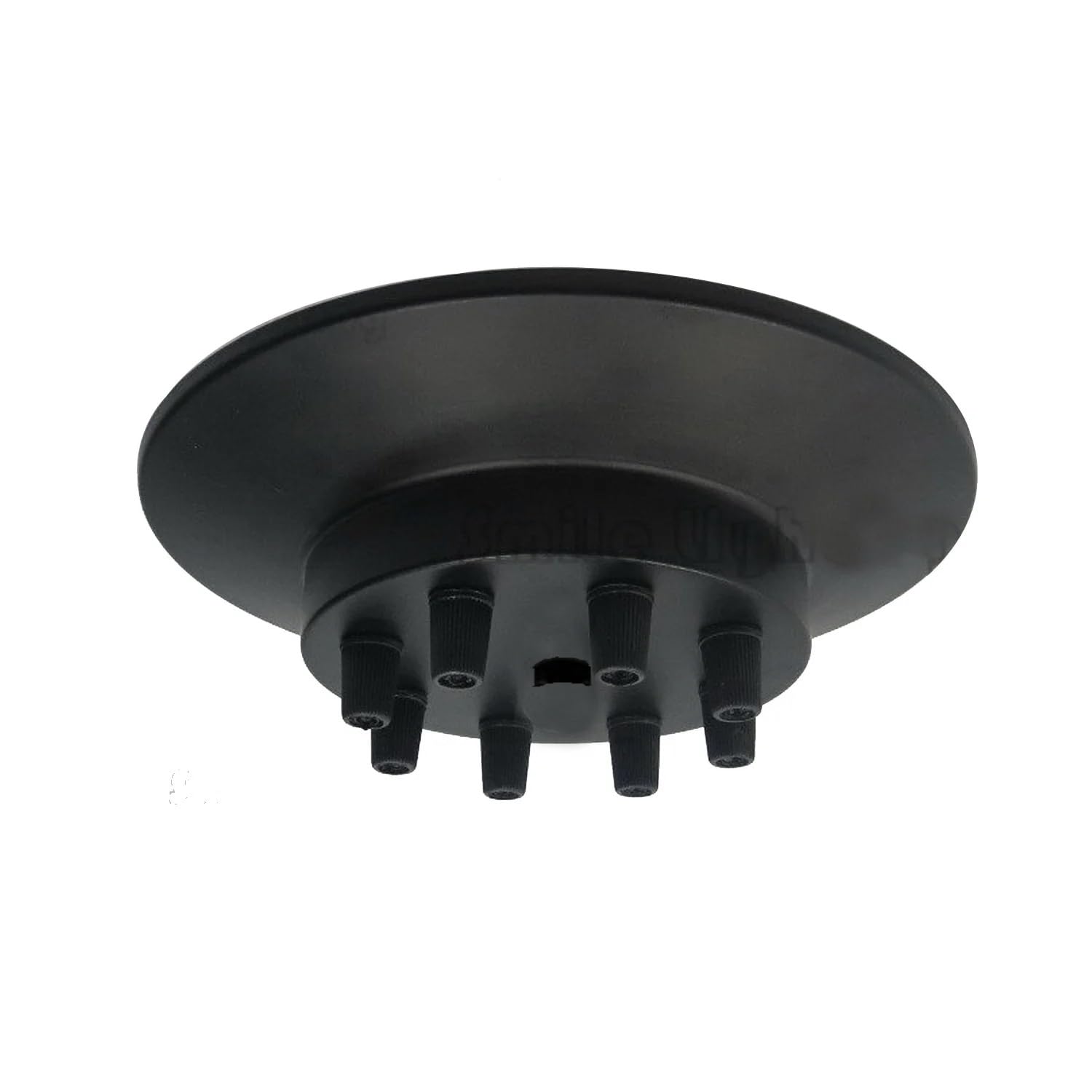 LEDSone 200mm 8-Outlet Ceiling Light Fitting Plate for Pendent Lights, Metal Front Fitting Black Ceiling Rose with Fitting Accessories for Spider Pendant Lighting