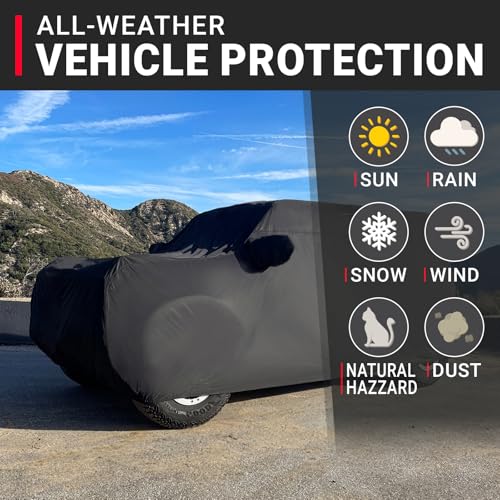 Image of iCarCover Premium Custom SUV Cover for 2002-2025 Cadillac Escalade ESV Heavy Duty Waterproof All Weather Rain Snow UV Sun Protector Custom Fit Full Exterior Indoor Outdoor Protection Car Cover (Black)