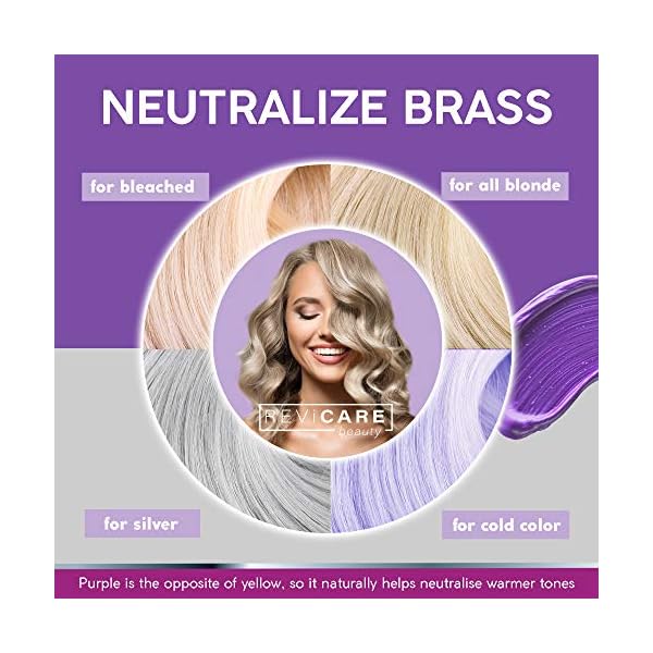 Purple-Hair-Mask-Made-in-USA-Hair-Toner-wRetinol-Avocado-Oil-Silk-Proteins-for-Blonde-Hair-Ash-Platinum-Hair-Greatly-Lighten-Brassy-Hair-and-Condition-Dry-Damaged-Hair-No-Yellow-Hues Purple Hair Mask - Made in USA Hair Toner w/Retinol, Avocado Oil & Silk Proteins for Blonde Hair, Ash & Platinum Hair - Greatly Lighten Brassy Hair and Condition Dry Damaged Hair - No Yellow Hues