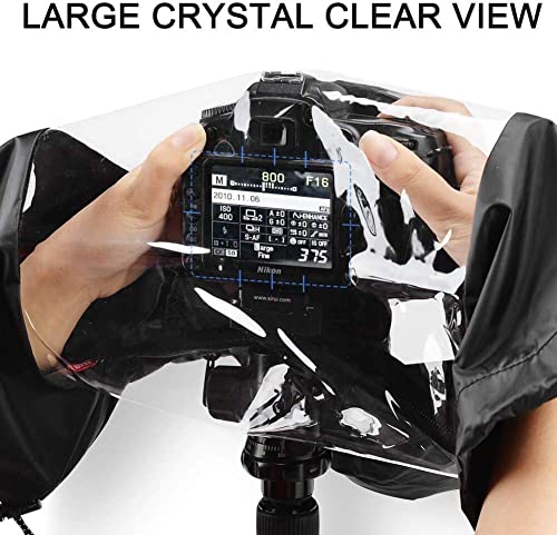 Hanumex® Professional Camera Rain Cover for Canon, Nikon, Sony DSLR & Mirrorless Cameras - Ultimate Photography Rain Gear: Protect Your Valuable Equipment, Water-Resistant Transparent Cover 6 51wTFynRLlL