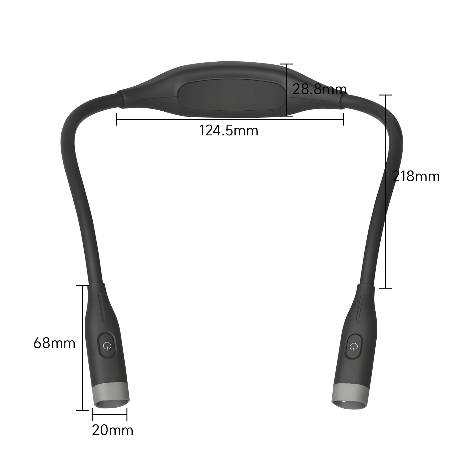 QUMOX Luz de Lectura de Cuello Recargable, Luz LED para Leer en la Cama, 3 Modos de Color y Atenuación Continua, Luz Flexible Manos Libres para Tejer, Manualidades, Camping y Reparaciones