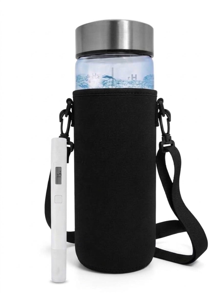 PuraCharge Hydrogen Water Bottle – Portable Ionizer Bottle with TDS Tester, USB-C Charger…
