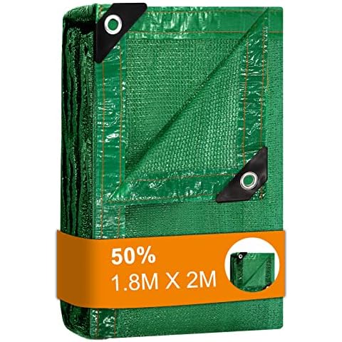 BeGrit Greenhouse Shading Net with Grommets 50% Shading Rate UV Resistant Sunblock Shade Cloth for Garden Flower Plant Green (6ft X 6.6ft) Cover