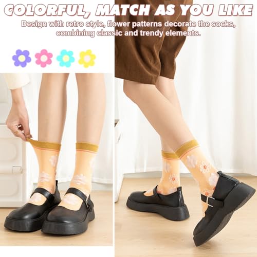 Image of IIG Womens Novelty Cotton Crew Socks Cute Animals Socks Fun Flower Socks (fit women's shoe size 5-9)