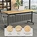 6-Pack Folding Conference Table,61IN Modern Conference Room Table with Wheels,Mobile Flip Top Training Tables Foldable Meeting Tables for Office Meeting Room Classroom Business