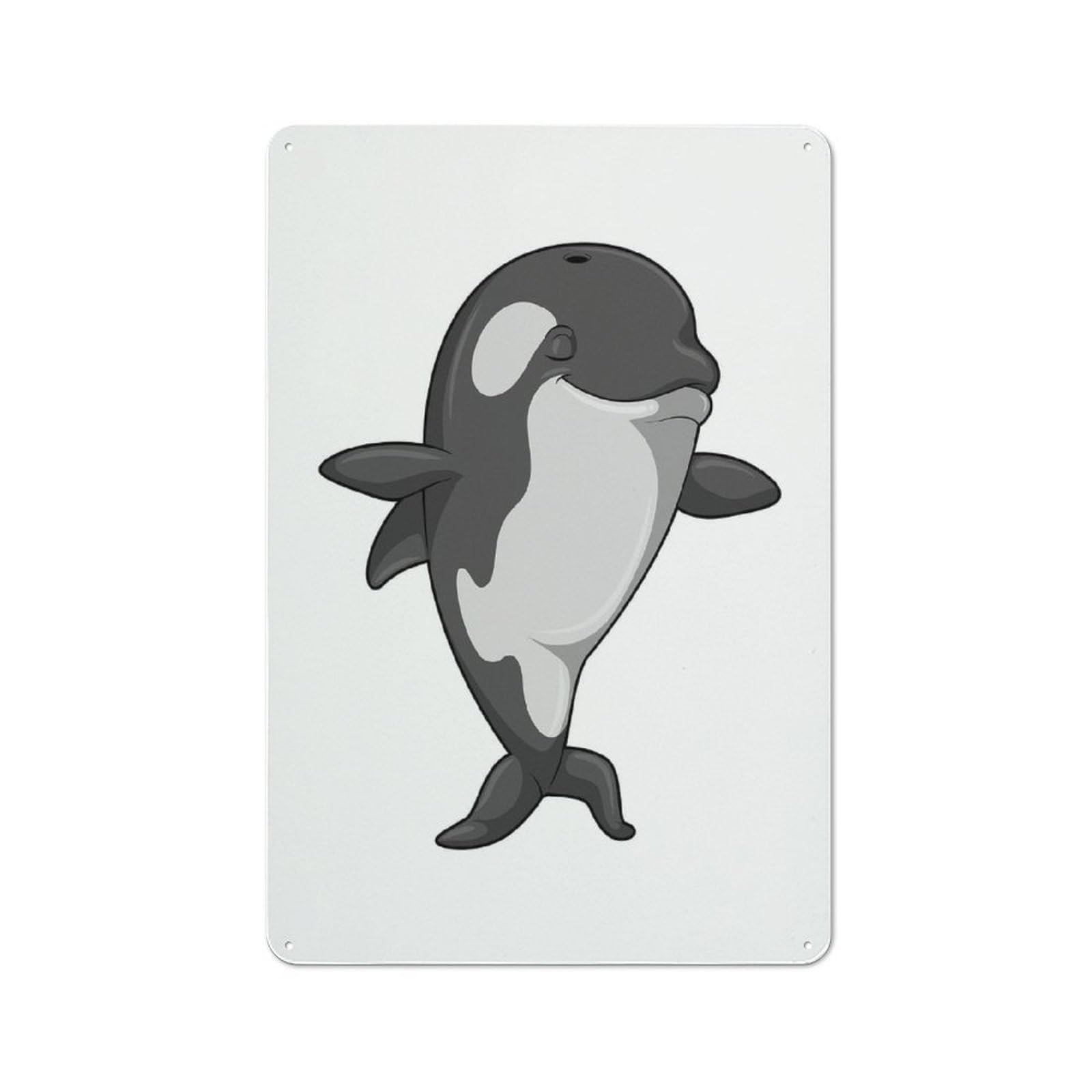 Junmoney Killer Whale Yoga Fitness Vintage Metal Plaque 30X20cm For Guest Room Or Hallway, A Decorative Christmas Gift For Guest Room Decorators